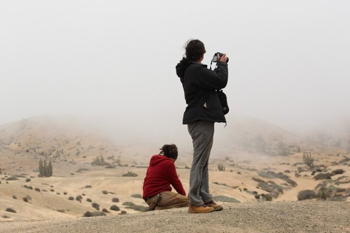 Estudiantes en terreno en el desierto