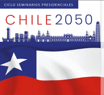 Afiche Ciclo Seminarios Presidenciales CLAPES UC: Chile 2050: Michelle Bachelet
