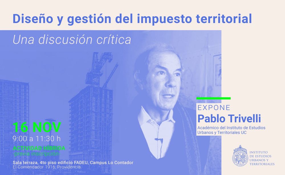 Afiche sobre el seminario del IEUT, donde expone Pablo Trivelli