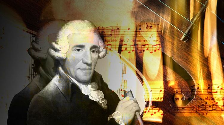 imagén de Franz Joseph Haydn notas e instrumento de cuerda
