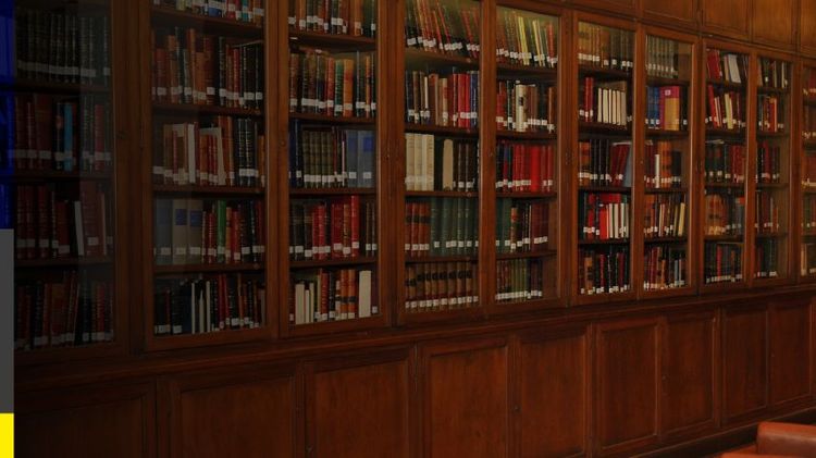 Gran estante lleno de libros