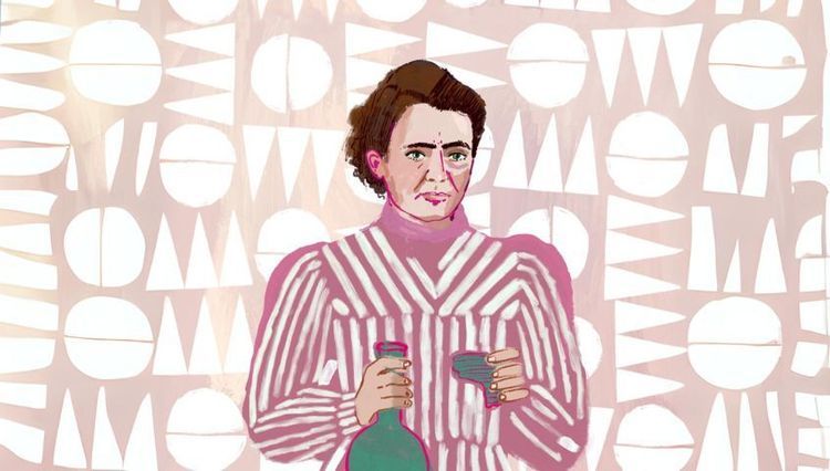 Ilustración de Marie Curie