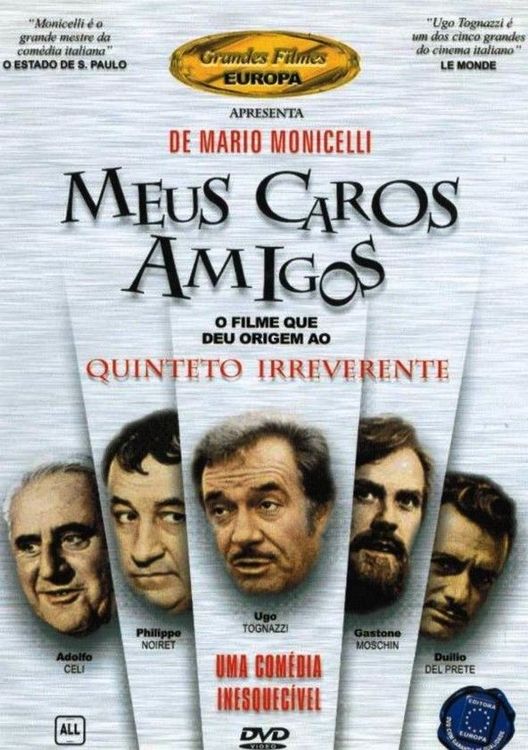 Sobre un fondo blanco se ven las caras de 5 hombres con diversas expresiones.