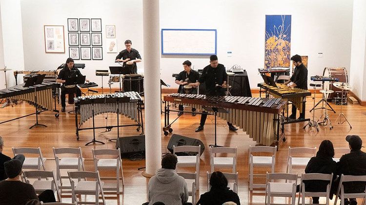 Grupo de Percusión UC en 2023. Foto: Música UC.