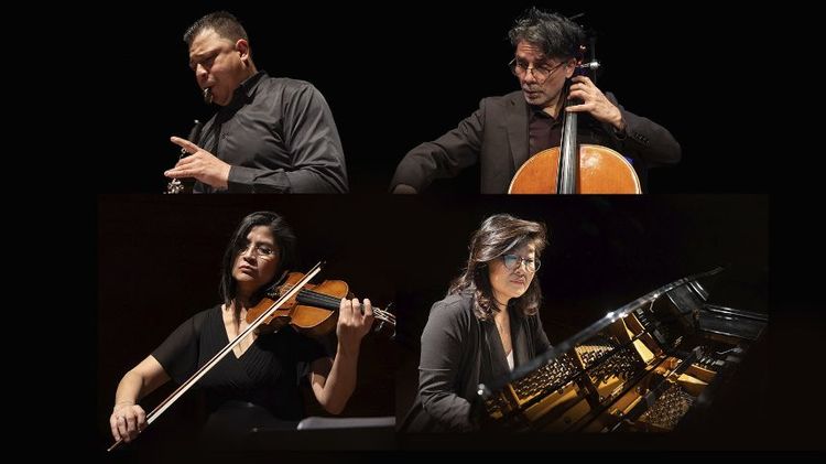 David Medina, Celso López, Oriana Silva y Liza Chung, todos profesores del Instituto de Música UC.