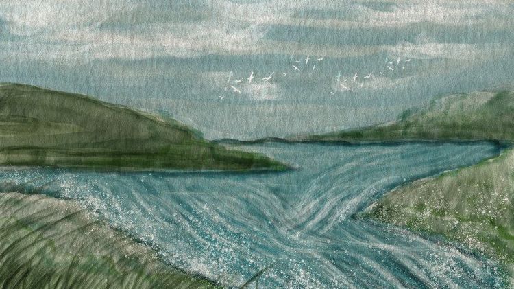 Ilustración de Pedro Naranjo para El Moldava de Bedrich Smetana.