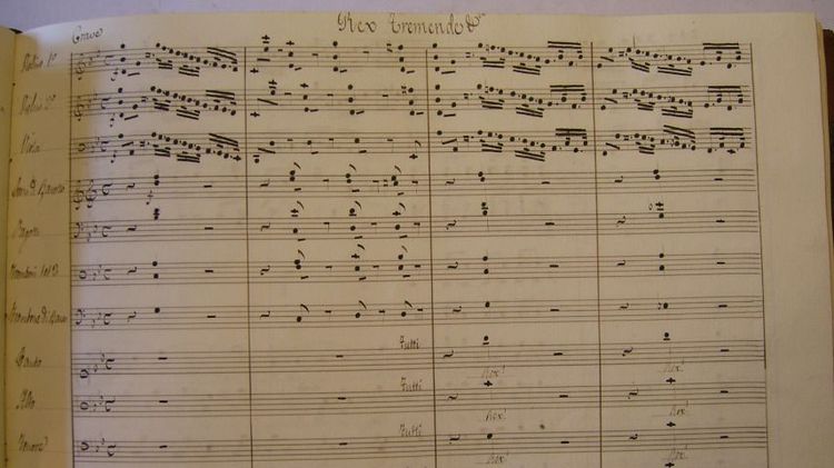 Partitura del Réquiem de Mozart identificada en la Catedral de Santiago.