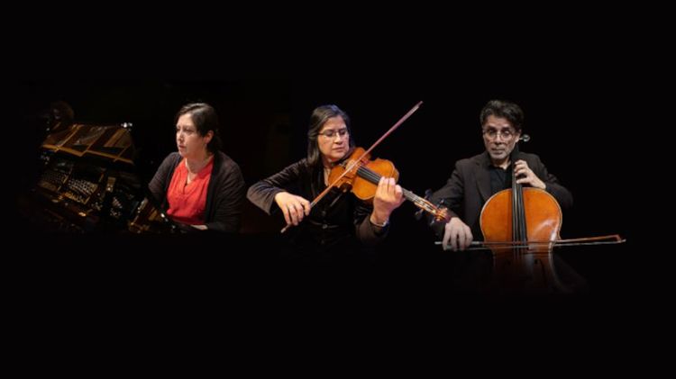 Marcela Rodríguez, Oriana Silva y Celso López, profesores del Instituto de Música UC.