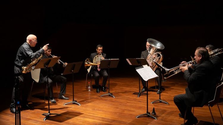 Bronces y saxos en la UC. Foto: Música UC.