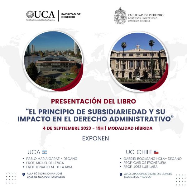 Afiche Presentación del libro: El principio de Subsidiariedad y su Impacto en el Derecho Administrativo