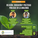 gráfica rrss Charla: Religión, Educación y Políticas Públicas en la Amazonía